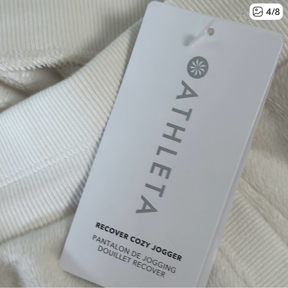 Athleta Cream Ribbed Pants - Picture 4 of 6